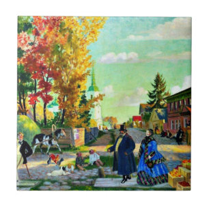 Carreau Boris Kustodiev : peinture des fêtes d'automne