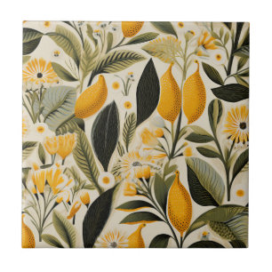 Carreau Bosquet botanique de citron sans couture