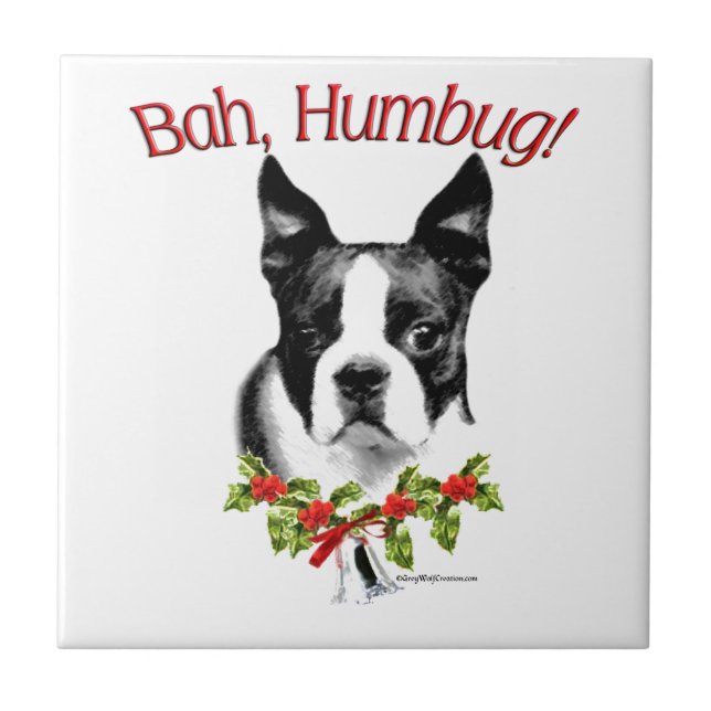 Carreau Boston Terrier Bah Humbug (Devant)