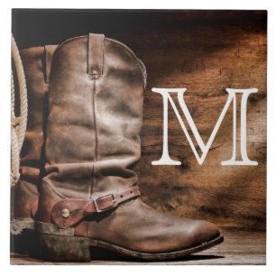 Carreau Botte de vache Boots Spur Pays Monogramme Display