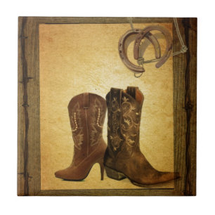 Carreau bottes de cowboy primitives western country