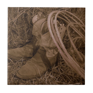 Carreau Bottes et lasso de cow-girl