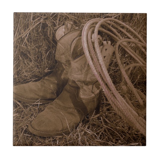 Carreau Bottes et lasso de cow-girl (Devant)