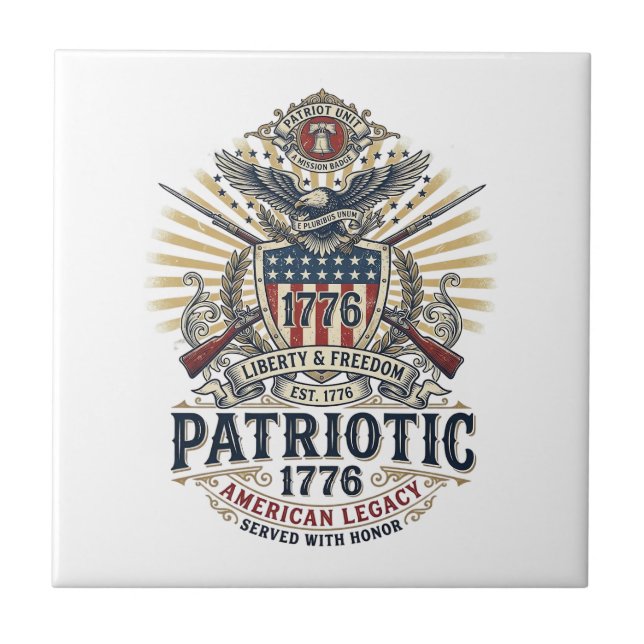 Carreau Bouclier de bataille patriotique 1776 Sym (Devant)