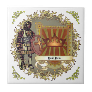 Carreau Bouclier de Blason de Famille Nom de Famille