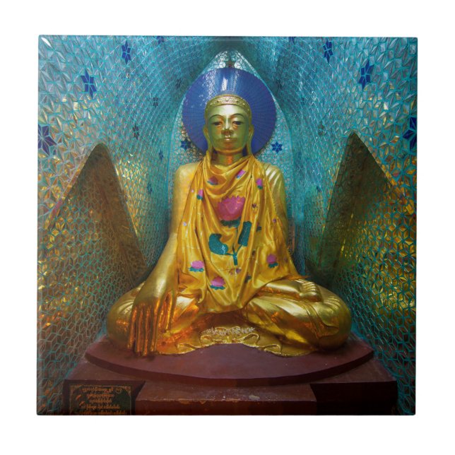 Carreau Bouddha dans alcôve ornée (Devant)