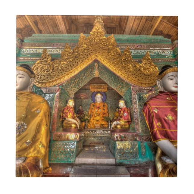 Carreau Bouddhas dans un temple (Devant)