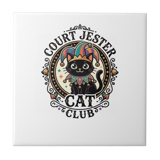 Carreau Bouffon de la cour Chat Design amusant pour amateu (Devant)