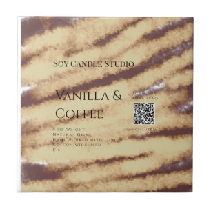 Carreau Bougie de soja vanille ajouter QR businesInvitatio