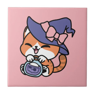 Carreau Bouillon de sorcière tigrée – Joli design de chat