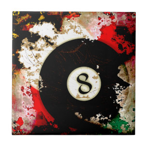 CARREAU BOULE DE BILLARDS NUMÉRO 8