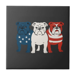 Carreau Bouledogue 4 juillet Amoureux des chiens Hommes fe