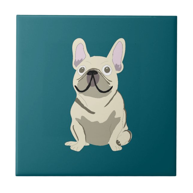 Carreau Bouledogue Français Crème (Devant)