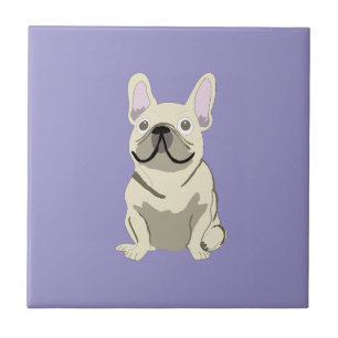 Carreau Bouledogue français crème