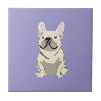 Carreau Bouledogue français crème