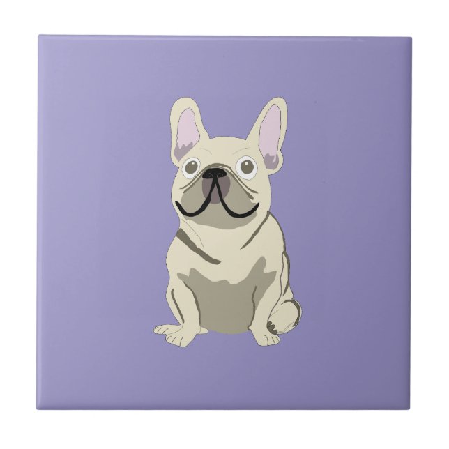 Carreau Bouledogue français crème (Devant)