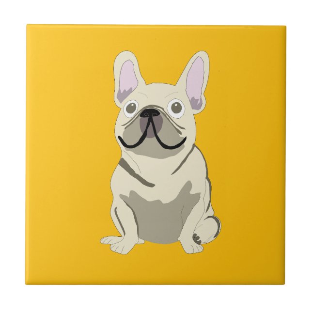 Carreau Bouledogue Français Crème (Devant)