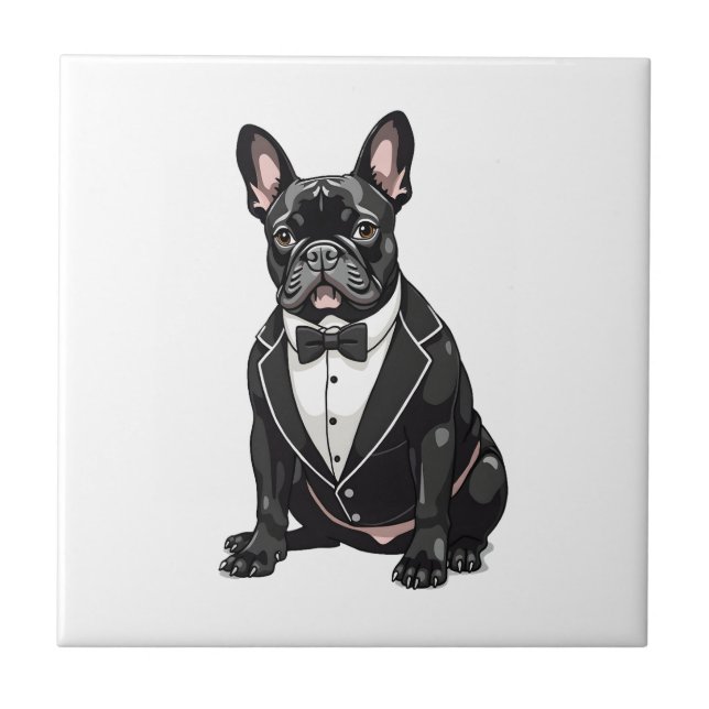 Carreau Bouledogue français en smoking (Devant)