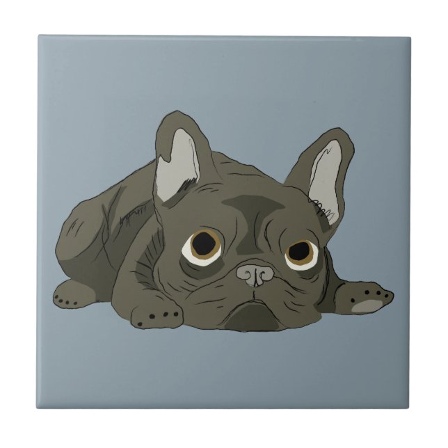 Carreau Bouledogue français endormi (Devant)