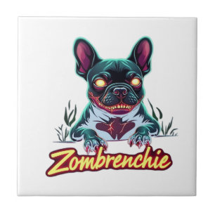 Carreau Bouledogue français Frenchie Chien Zombie Hallowee