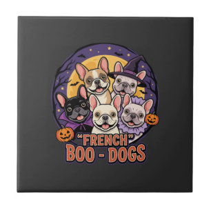 Carreau Bouledogue français Halloween Boo Dogs Vector
