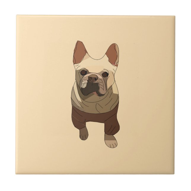 Carreau Bouledogue Français, pêche douce (Devant)