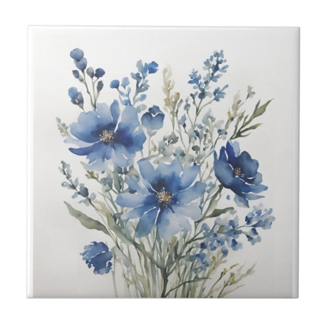 Carreau Bouquet de fleurs Elégante aquarelle (Devant)