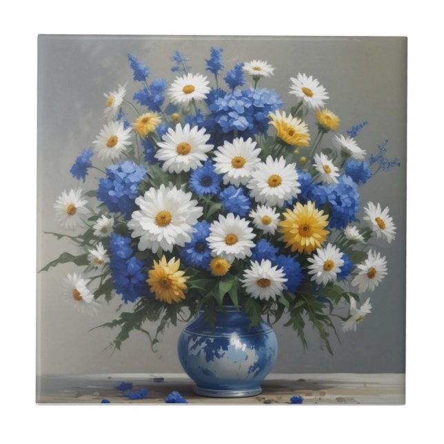 Carreau Bouquet de fleurs Elégante aquarelle (Devant)