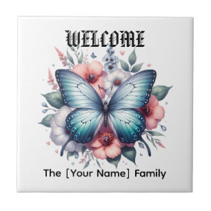 Carreau Bouquet de fleurs papillon vibrant Art-96283