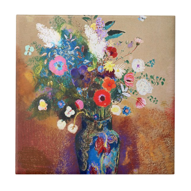 Carreau Bouquet de fleurs par Odilon Redon (Devant)