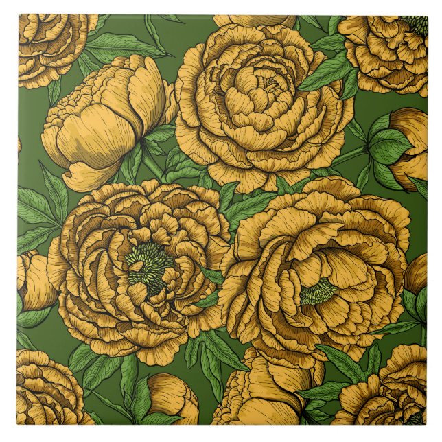 Carreau Bouquet de galets jaunes (Devant)