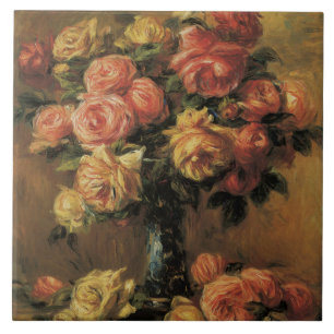 Carreau Bouquet de rose d'automne rose jaune Élégant Vinta