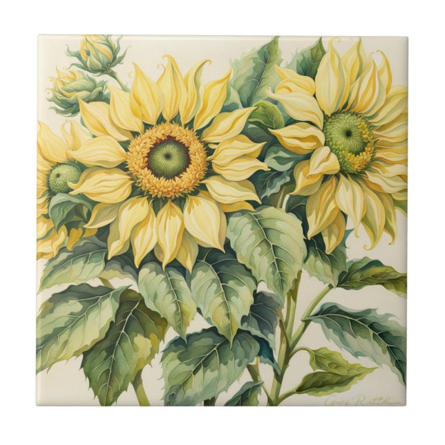 Carreau Bouquet de tournesols (Devant)