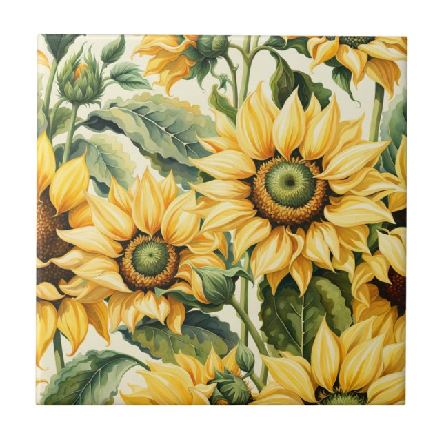 Carreau Bouquet de Tournesols (Devant)