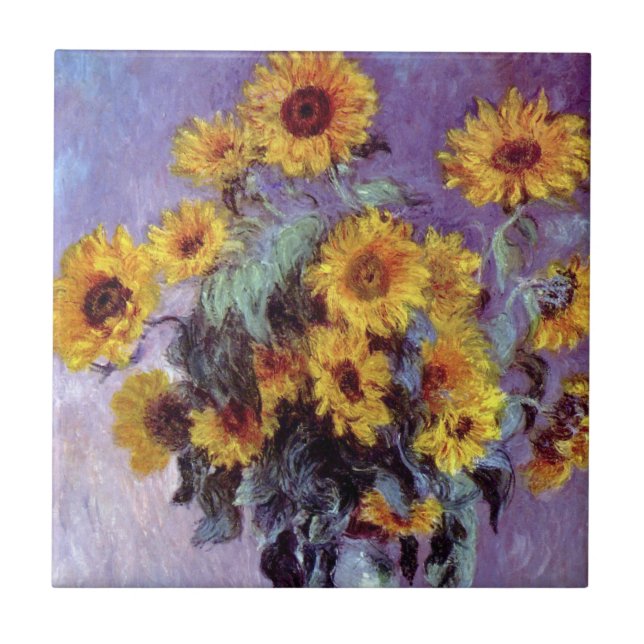 Carreau Bouquet de tournesols de Claude Monet, Art Vintage (Devant)
