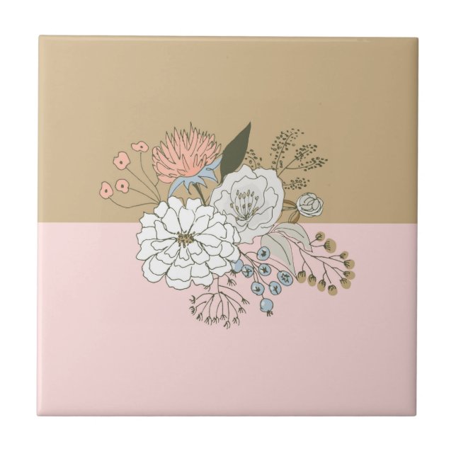 Carreau Bouquet Moderne Colorblock (Devant)