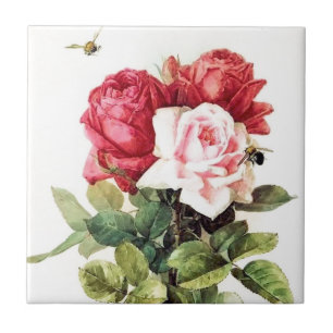 Carreau Bouquet rose victorien vintage