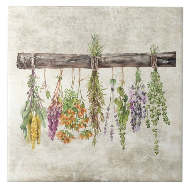 Carreau Bouquets de fleurs sauvages rustiques séchées  (Devant)