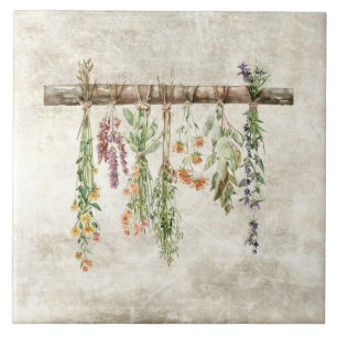 Carreau Bouquets de fleurs sauvages rustiques séchées Vint