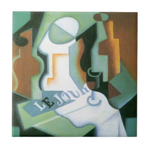 Carreau Bouteille et plat de fruits de Juan Gris, Cubisme 