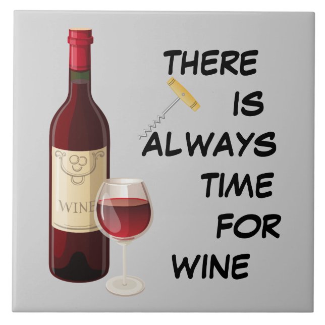 Carreau Bouteille et verre de vin Animée (Devant)