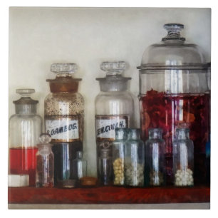 Carreau Bouteilles de médecine vintage