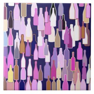 Carreau Bouteilles de vin, multicolore, arrière - plan ble