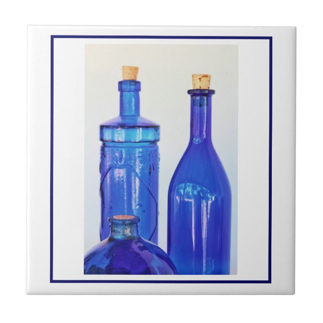 Carreau Bouteilles Liquidées En Verre Bleu (Devant)