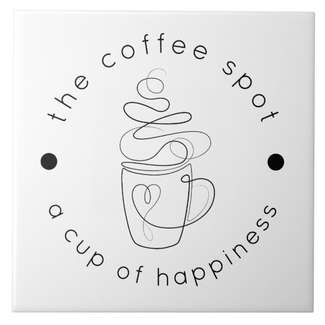 Carreau Boutique De Café Personnalisée Ajouter Votre Logo  (Devant)