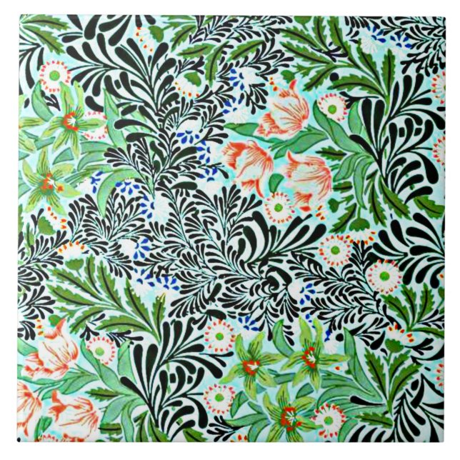 Carreau Bower, vintage William Morris motif, (Devant)