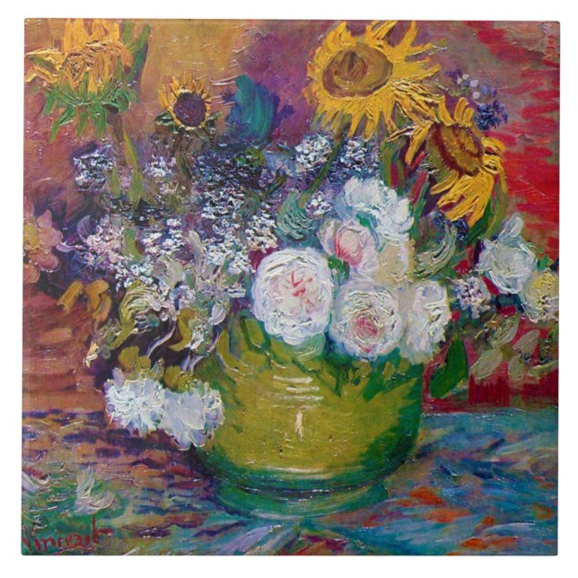 Carreau Bowl with Flowers, Van Gogh (Devant)