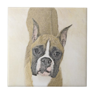Carreau Boxer Peinture - Cute Original Chien Art