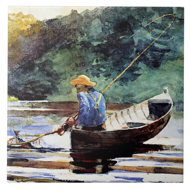 Carreau Boy Fishing, oeuvre de Winslow Homer (Devant)