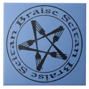 Carreau Braise Seitan Vegan Pentagram (version sombre)